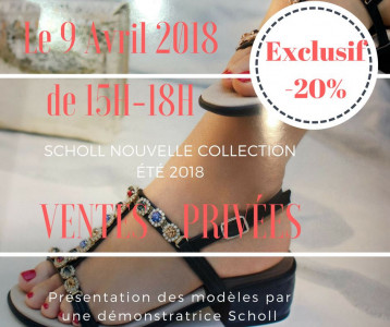 Invitation Ventes Privées Nouvelle Collection Scholl été 2018 photo